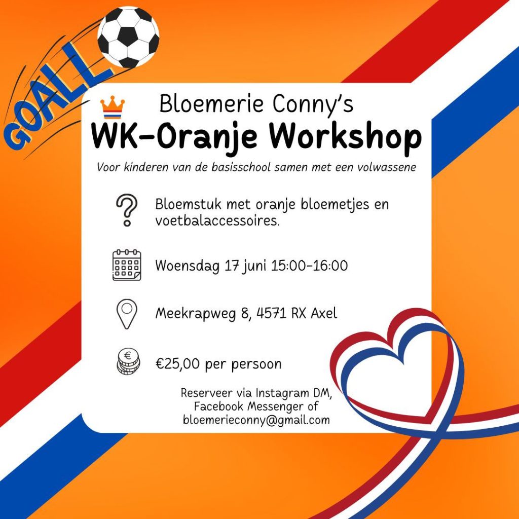wk oranje workshop bloemschikken